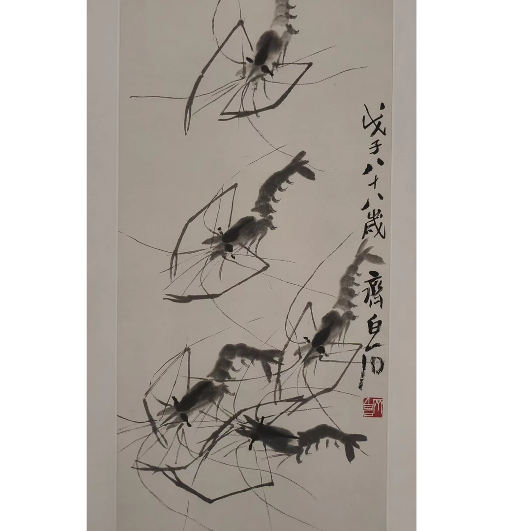 橱窗展示用复刻白石版国画作品
