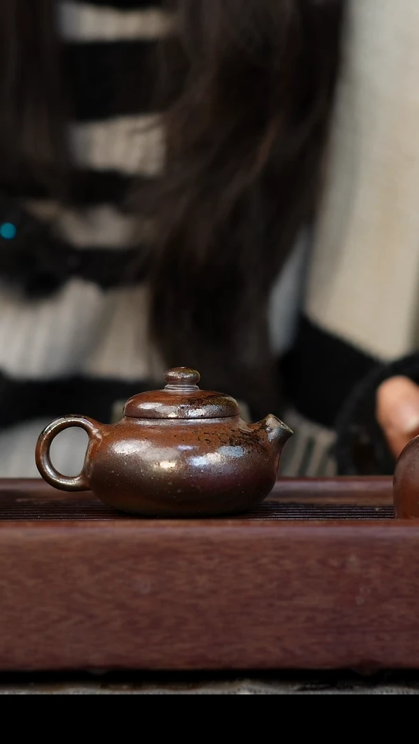 茶壶紫砂柴烧紫砂天青文旦100cc