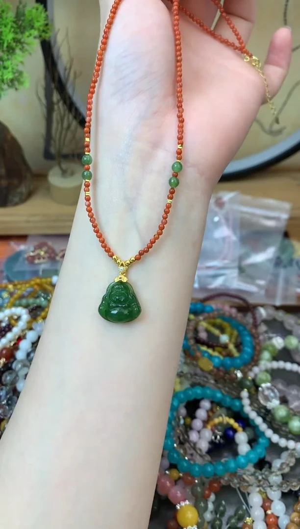 【闪购商品】玛瑙项链银S925镶嵌436手串