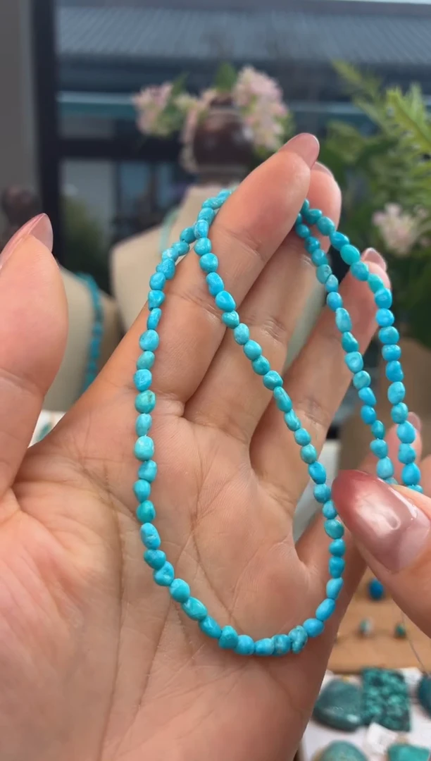 银S925镀金镶嵌绿松石项链1