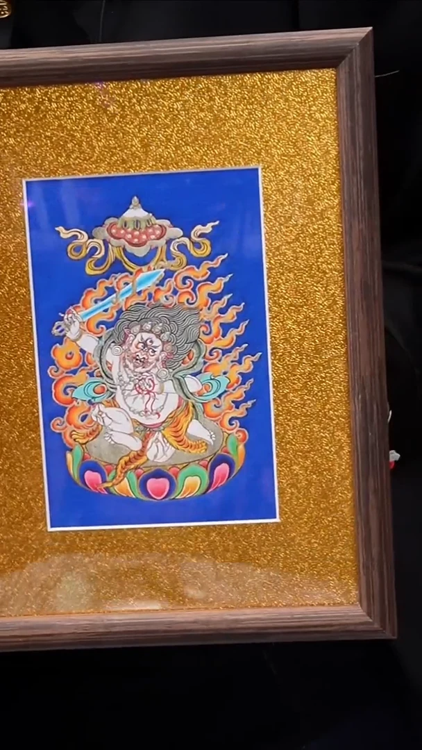 装裱画B1108GMD607（多样性发货）不动明王蓝唐台摆生肖鸡