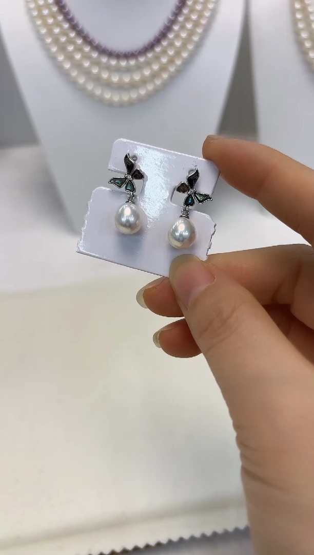 【闪购商品】淡水珍珠耳饰银S925镶嵌耳钉68