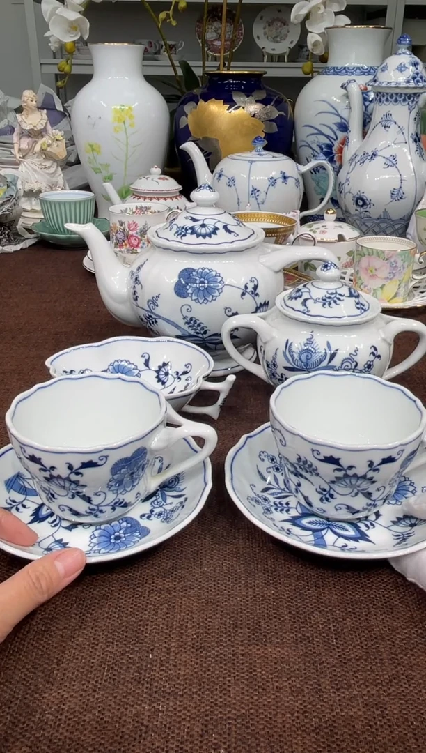 【闪购商品】蓝色多瑙河蓝洋葱壶糖奶+2咖啡杯