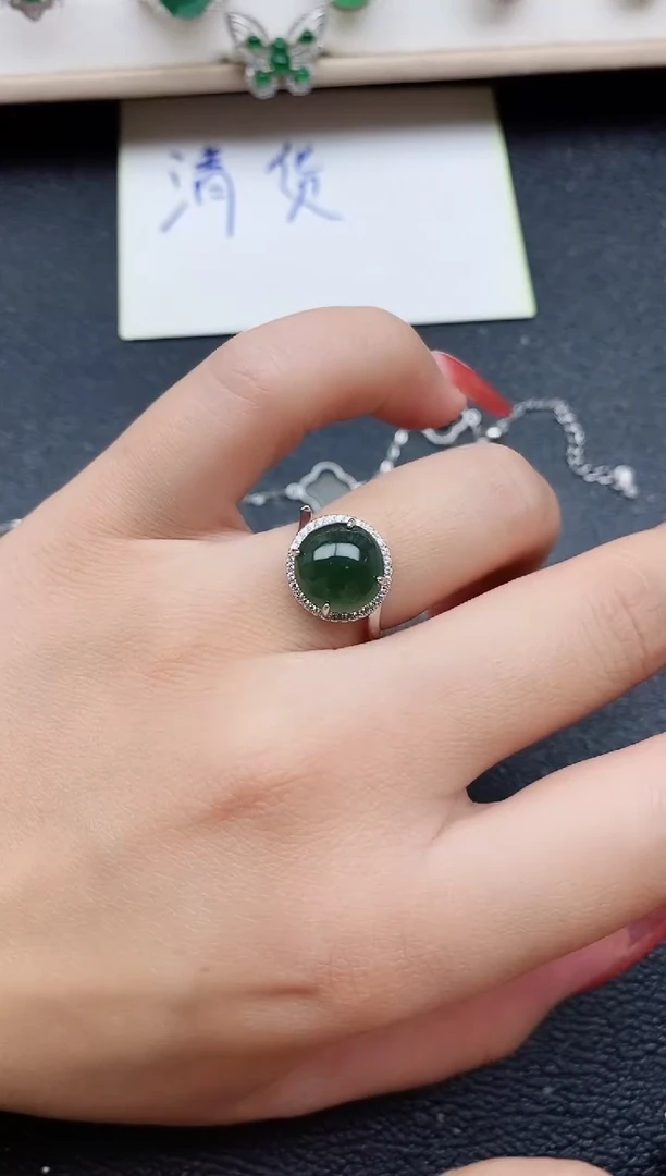【闪购商品】翡翠戒指银S925镶嵌11111