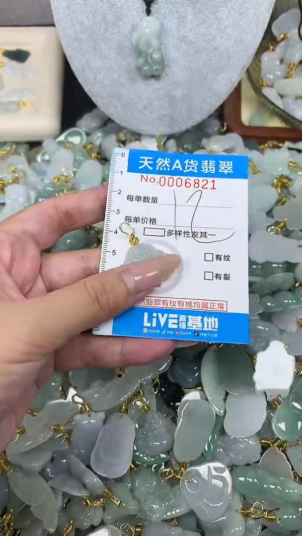 翡翠未镶嵌颈饰净货挂件-6821