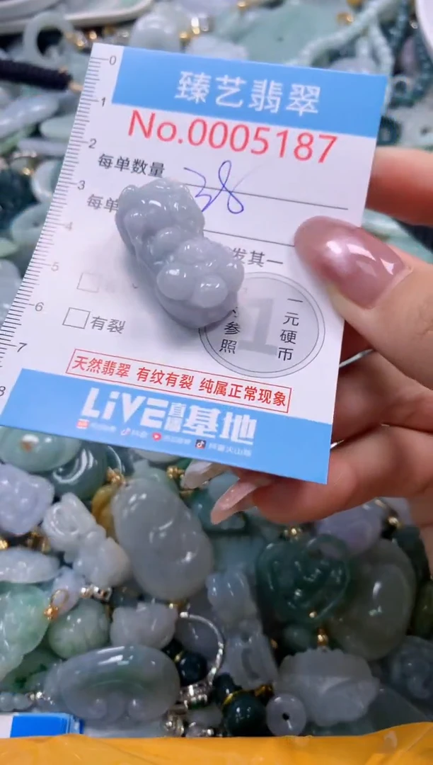 翡翠未镶嵌颈饰含绳0005187
