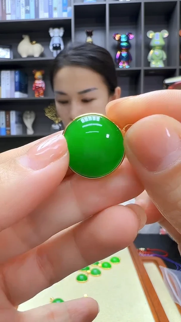 翡翠14K金镶嵌颈饰丹丹diy劲饰