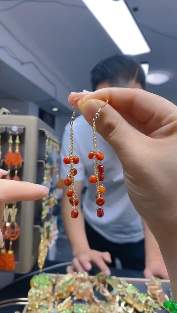 【闪购商品】翡翠耳饰合金0389翡翠耳钩