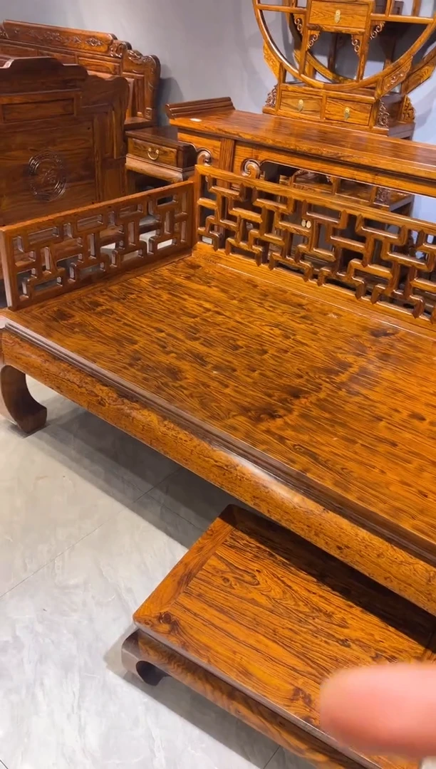 木曲尺罗汉床两件套