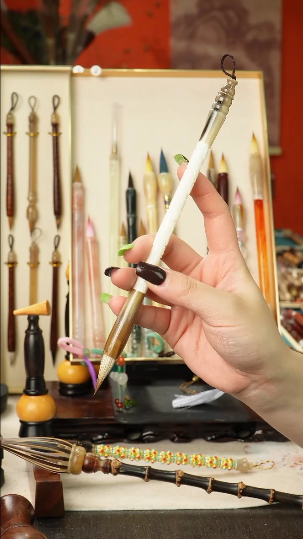 孤品高货毛笔链接 清水试笔 蘸墨不退