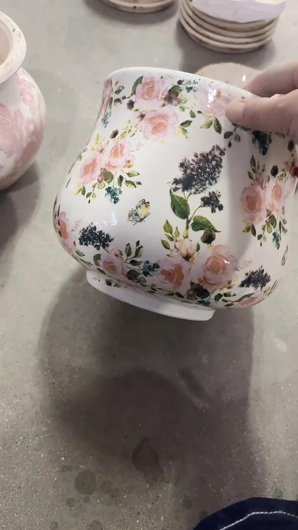 【闪购商品】陶瓷陶瓷花盆高18CM内口16CM