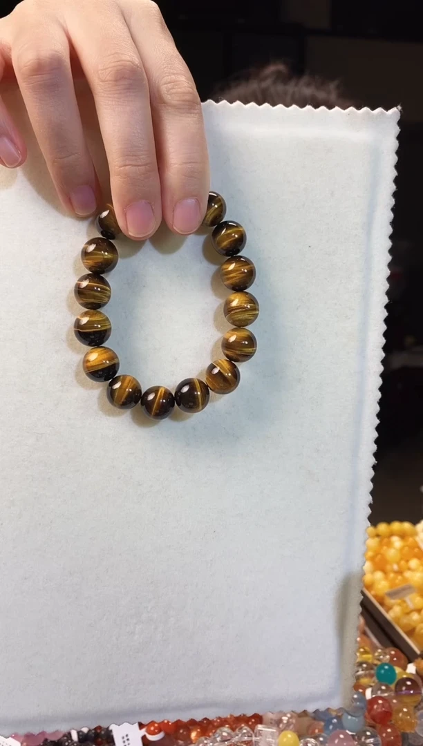 未镶嵌手串木变石心*境闪电虎眼12.3MM