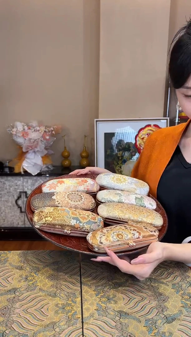 刺绣非遗  手工西阵织眼镜盒