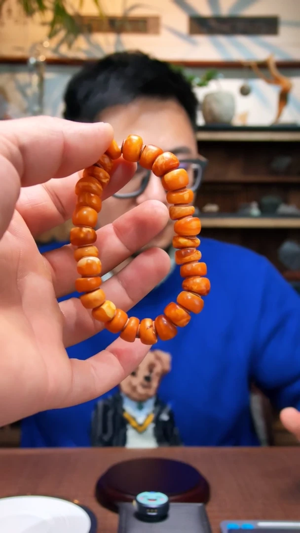 裸石蜜蜡未镶嵌蜜蜡大肠手串LL