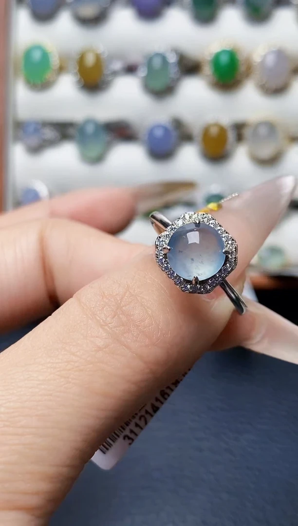 银S925镶嵌戒指翡翠1038