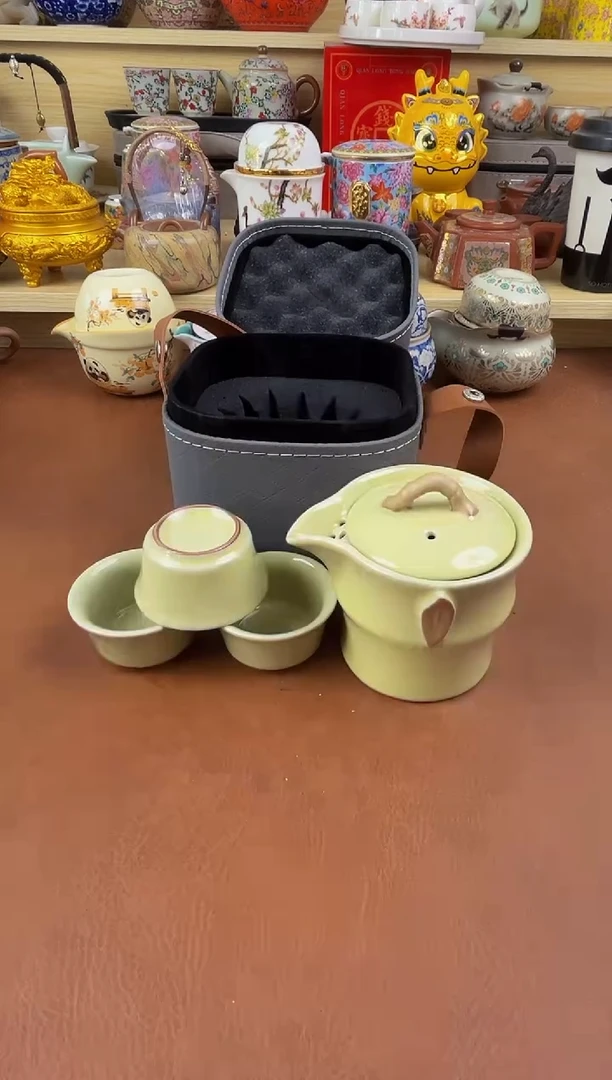 陶瓷茶具摆件旅行套组