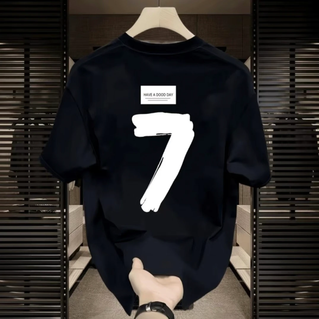 啄木鸟纯棉重磅男士白色短袖图案韩宽松韩版夏季半袖 t恤休闲百搭