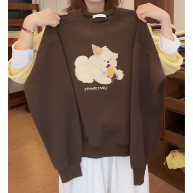 【番薯小狗】韩系落肩女常规可爱ins百搭卫衣LK2505953