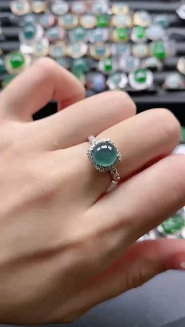 【闪购商品】翡翠戒指银S925镶嵌51511