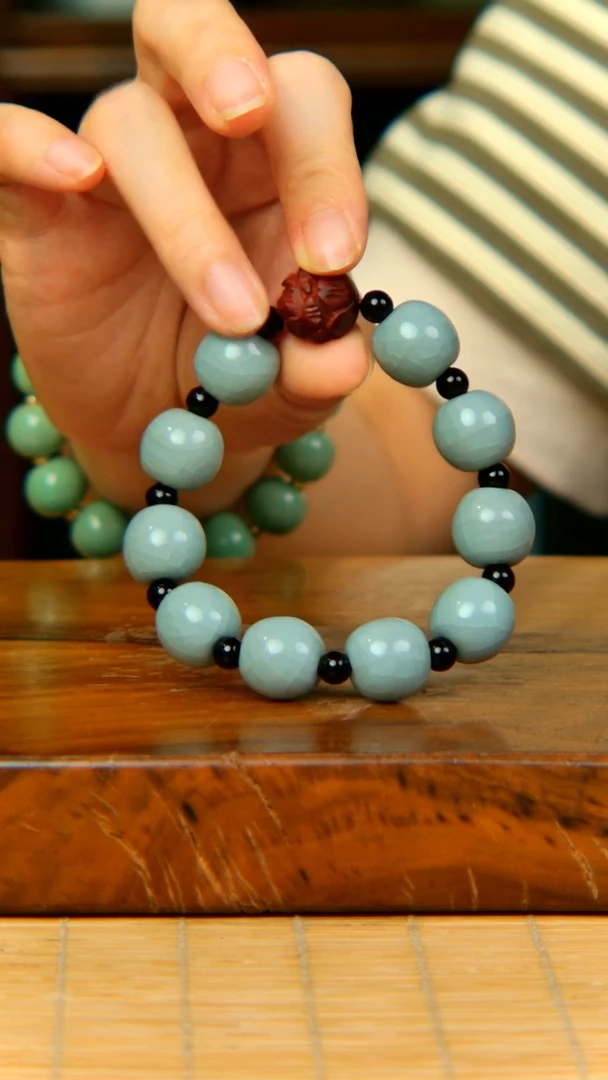 天青色原矿瓷珠男卡