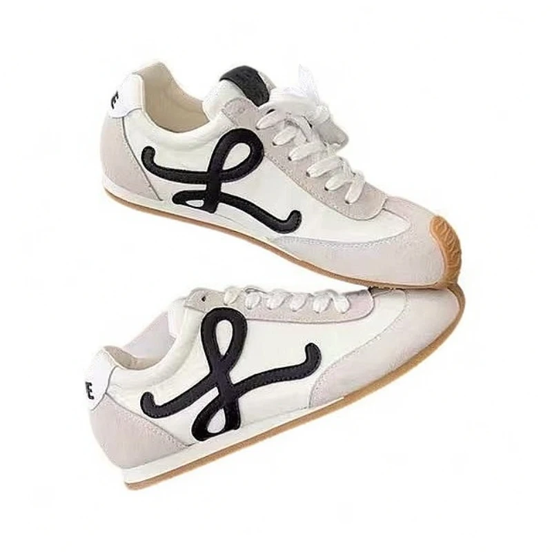 复古德训鞋女阿甘鞋2025年新款百搭休闲运动鞋平底防滑系带丑萌鞋