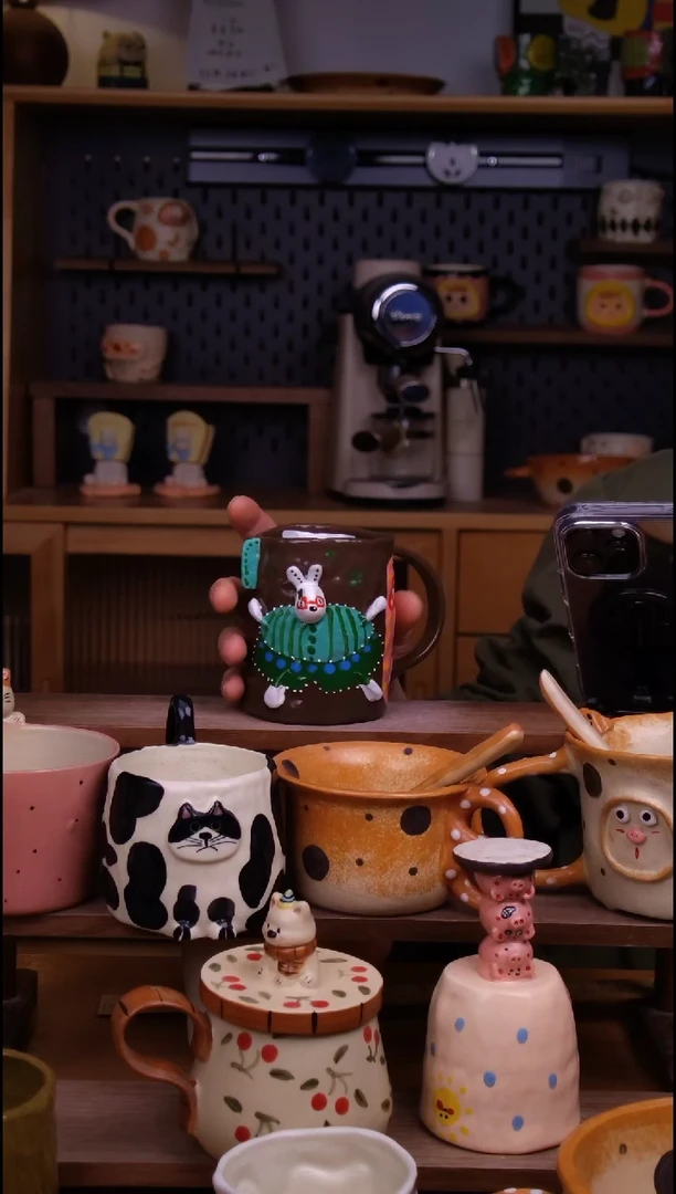 杯子陶景德镇可爱设计师款陶瓷87号