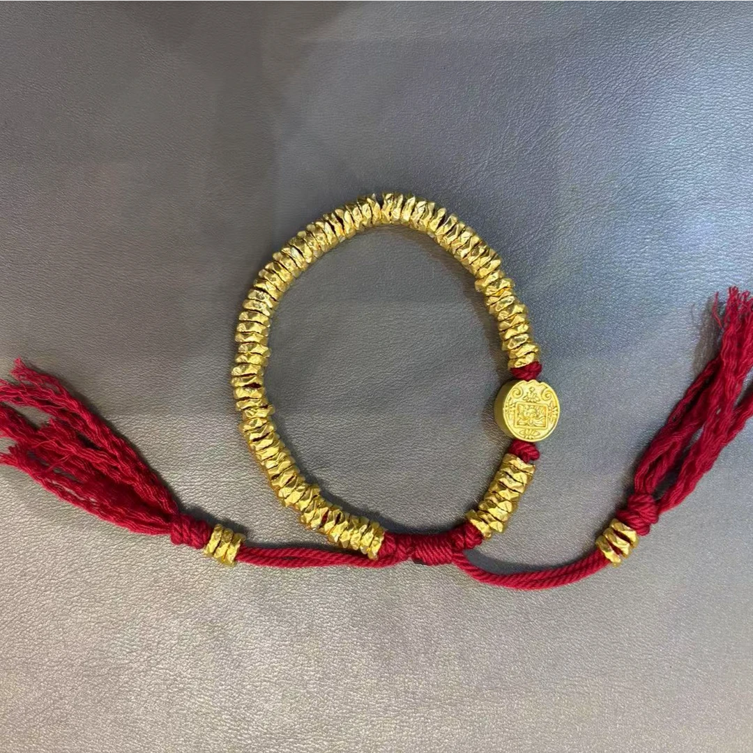 【W甄芝系列】足金  五路财神素金盘缠手绳 4.83