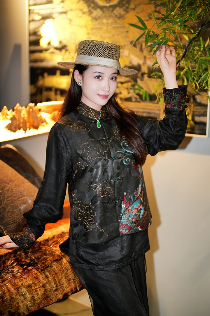 蓝大【酒宴】新中式桑蚕丝马甲5244