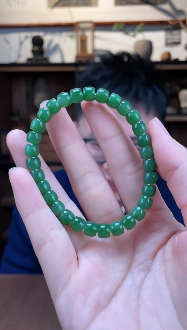 【闪购商品】和田玉手串未镶嵌碧玉直切手串*5QC多样性发一
