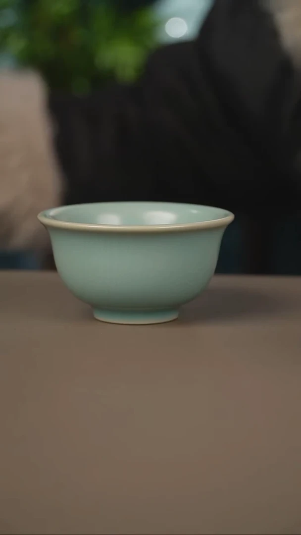 仿古厚胎压手杯微暇1