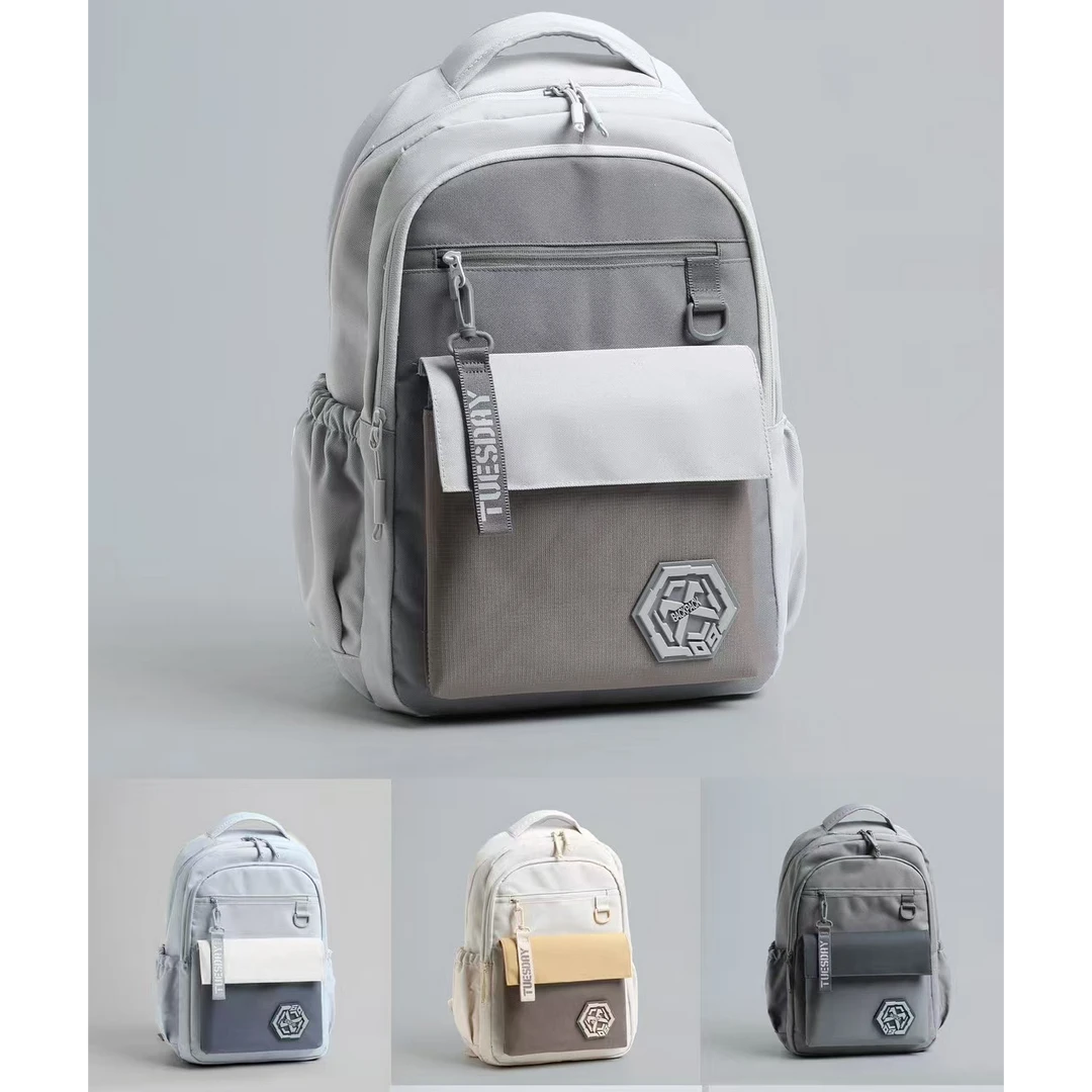 大容量防水双肩包简约减负书包小学初中高中生书包