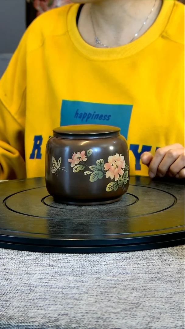 【闪购商品】建水全手工紫陶茶罐精磨092