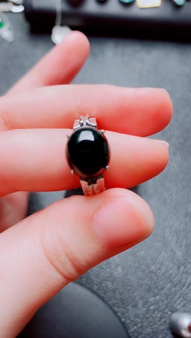 银S925镶嵌戒指翡翠111