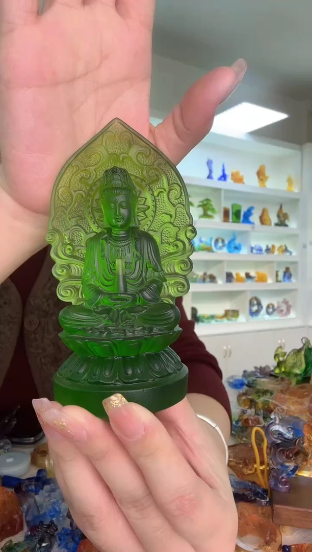 手工艺品琉璃背板观音