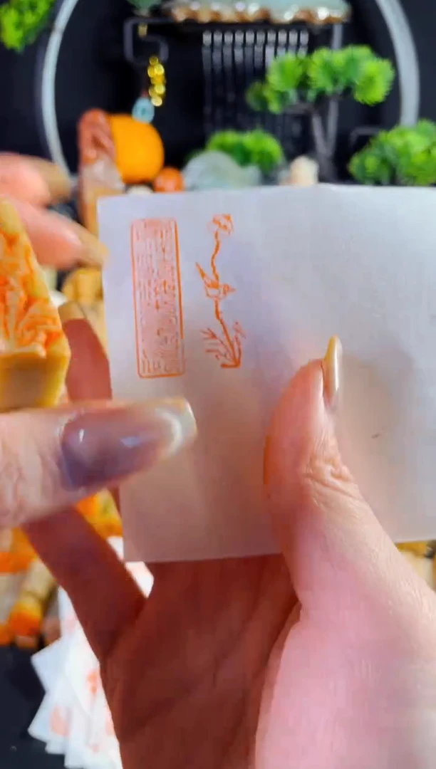 巴林石印石手工篆刻《小荷图》1.2*4巴林