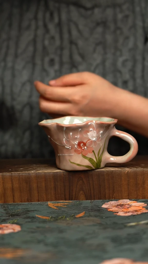 杯釉下彩手工手绘同款陶器