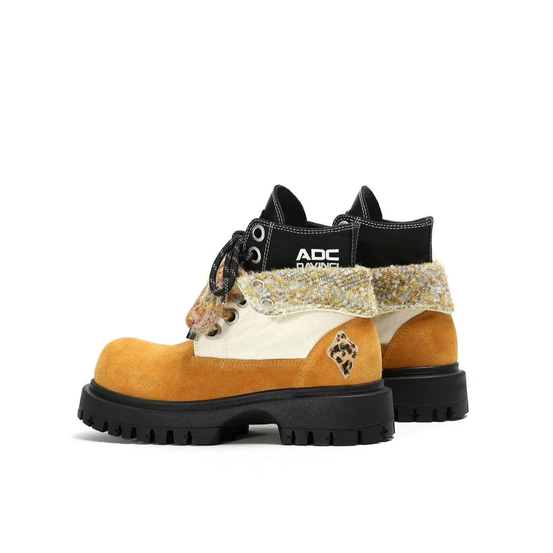 冯建宇同款 【男女同款】 ADC达芬奇 星尘系列翻领大黄靴男女马丁靴