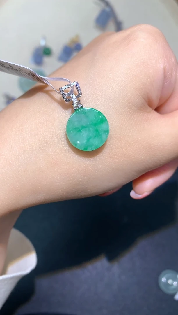 翡翠18K金镶嵌吊坠(不含链)吊坠A211|2980