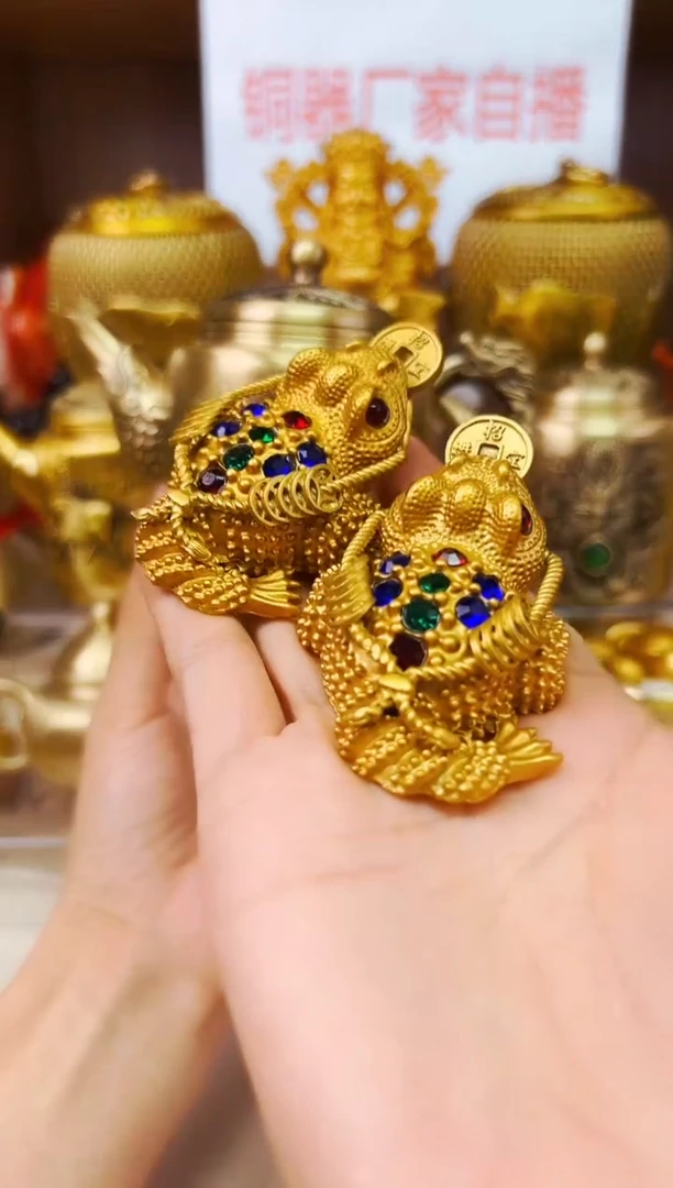 金属三足金蟾居家摆件