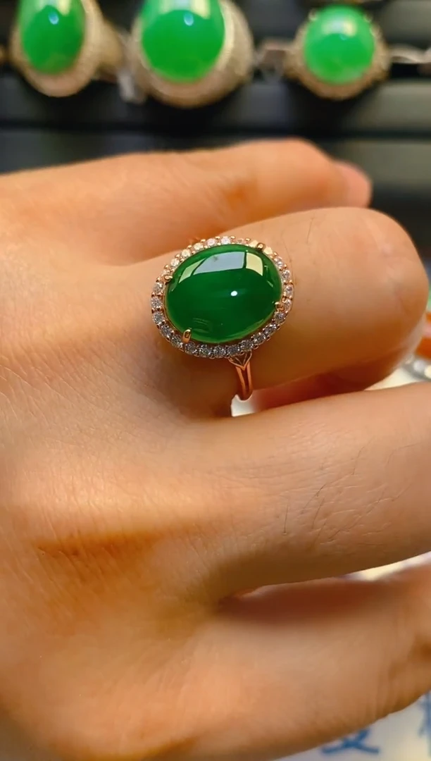 【闪购商品】翡翠耳饰银S925镶嵌天然A货翡翠1