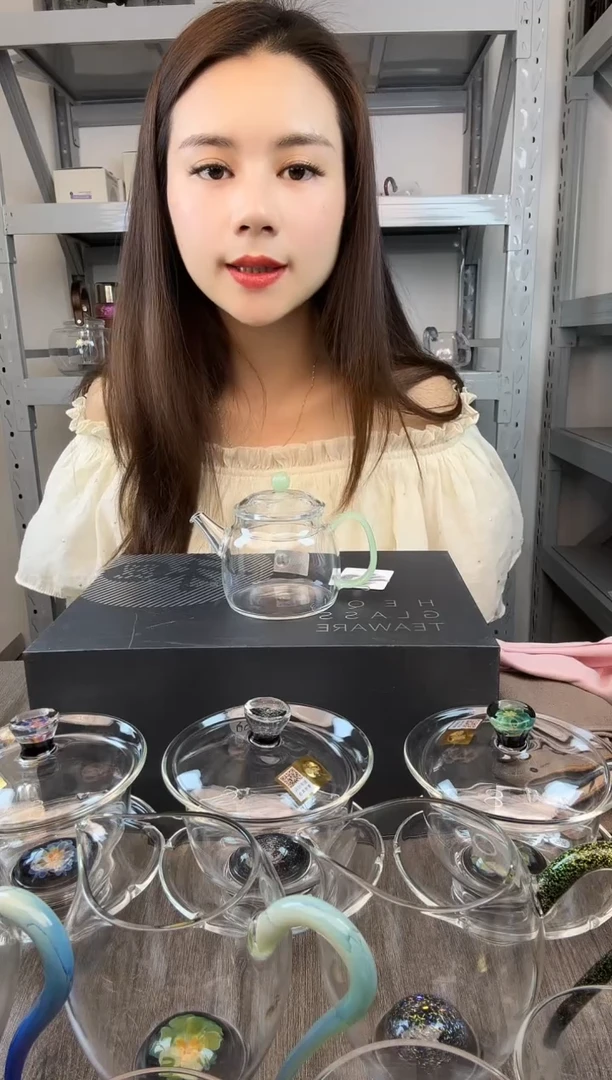 手工艺品玻璃禾器  言卿壶 浅玉色