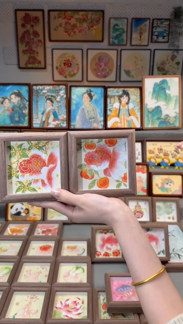 国画金贵 柿子 小鱼 手绘国画12