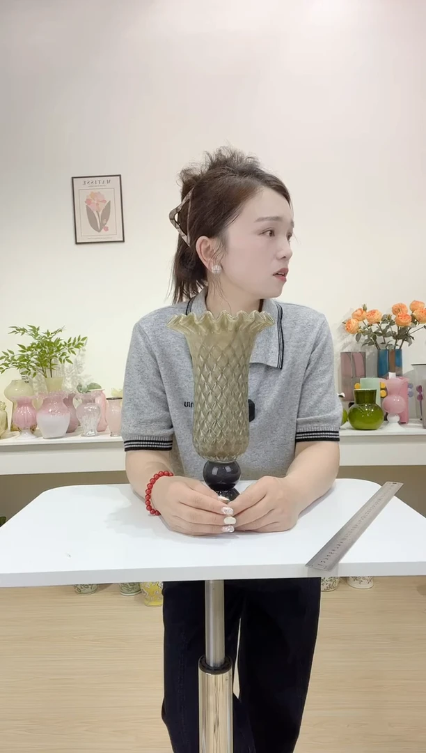 QL1430 灰咖琉璃花