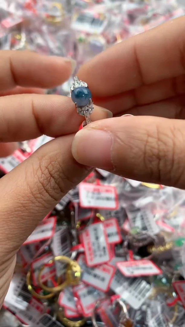 银S925镶嵌戒指翡翠111              1