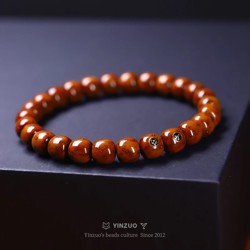 「隐作」老型红皮8.5mm紫金鼠双金标高抛手串HN5