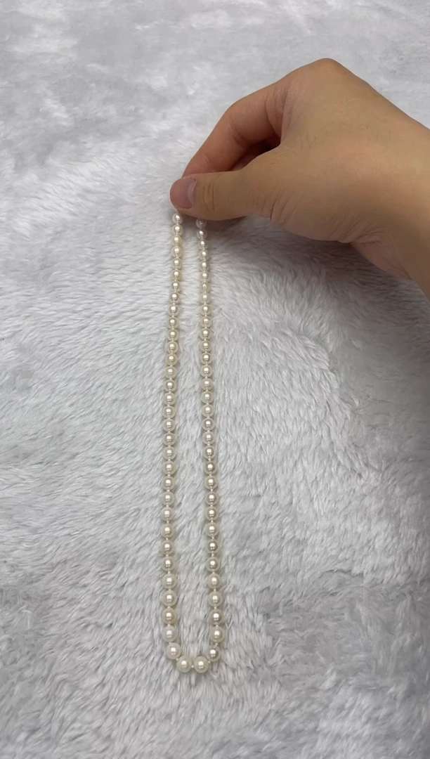 项链银S925镶嵌海水珍珠AK羽皇金5.5-6mm