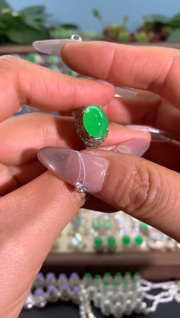 未镶嵌戒指翡翠铜托戒面