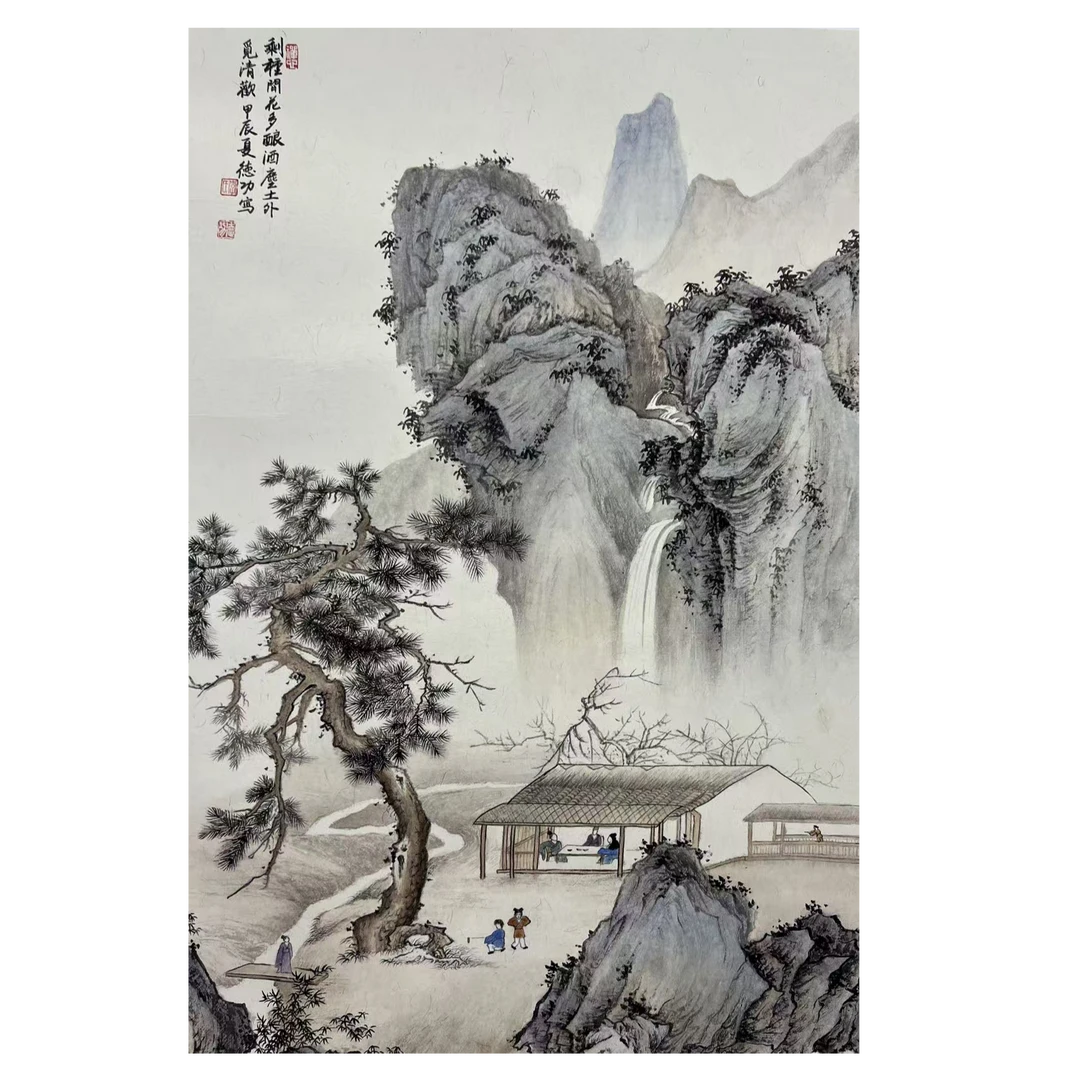 德功老师古意山水国画作品