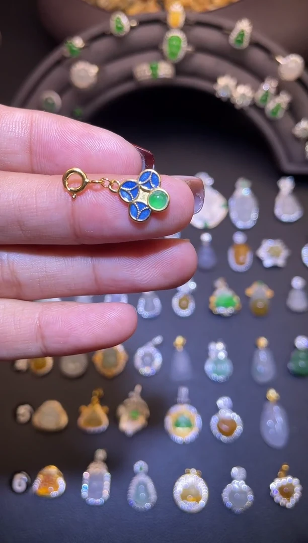 吊坠(不含链)银S925镶嵌翡翠1