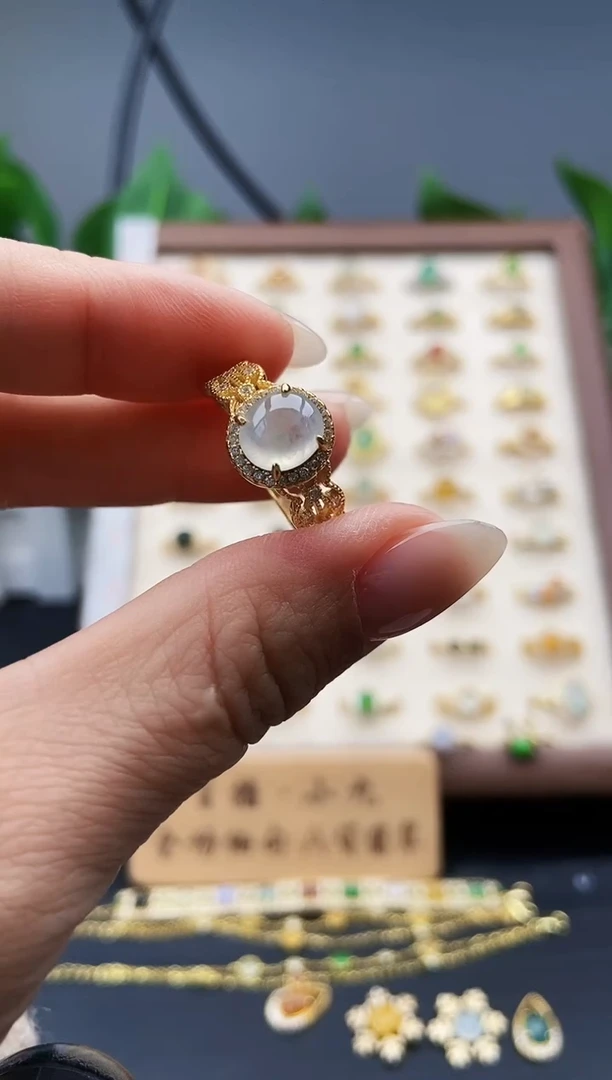 银S925镶嵌戒指翡翠12